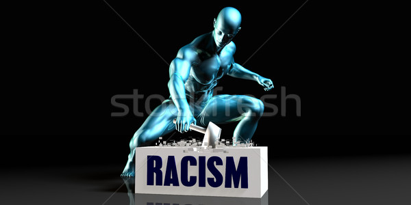 Rasszizmus kék fekete szolgáltatás szolgáltatások ötlet Stock fotó © kentoh