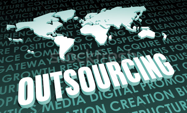 Terceirização indústria global padrão 3D mapa Foto stock © kentoh