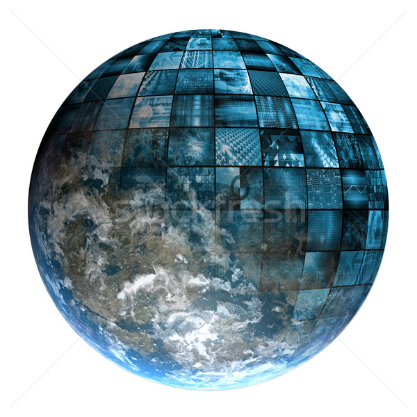 Wetenschappelijk onderzoek futuristische technologie abstract internet wereld Stockfoto © kentoh