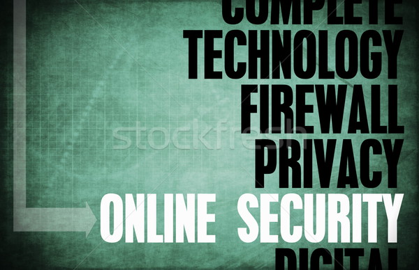 On-line segurança núcleo princípios negócio azul Foto stock © kentoh