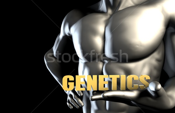 Genetika üzletember magasra tart férfi egészség űr Stock fotó © kentoh