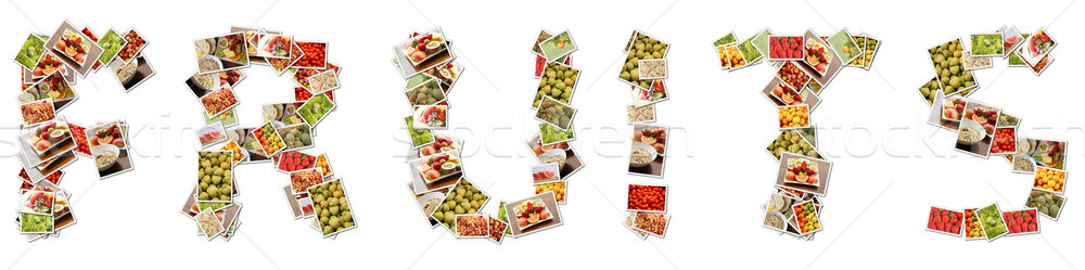 Frutas collage cartas variedad elección naturaleza Foto stock © kentoh
