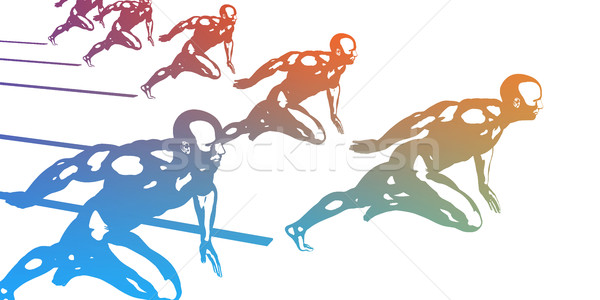 Uitmuntendheid mannen perfectie kunst lopen race Stockfoto © kentoh