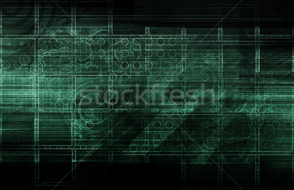 Scansione dati pattern riconoscimento arte abstract Foto d'archivio © kentoh