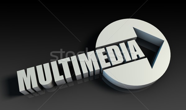 Multimedia pijl business sleutel digitale grafiek Stockfoto © kentoh
