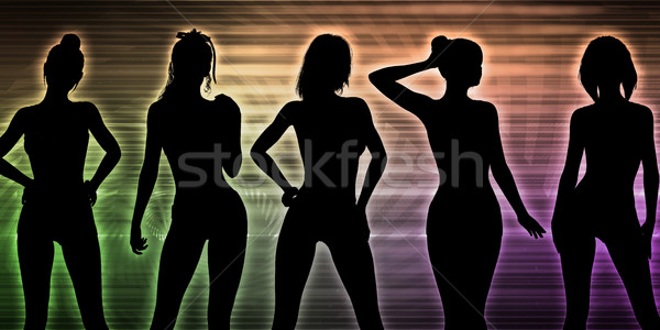 Danse personnes rangée clubbing disco musique Photo stock © kentoh