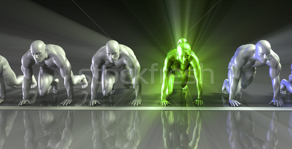 Lone Female Competing Against Males Stock photo © kentoh