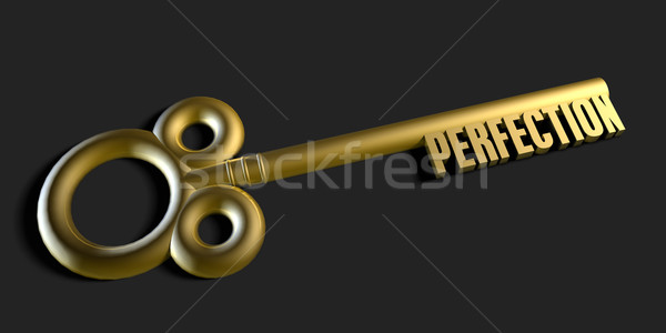 Cheie perfectiune negru aur informaţii concept Imagine de stoc © kentoh