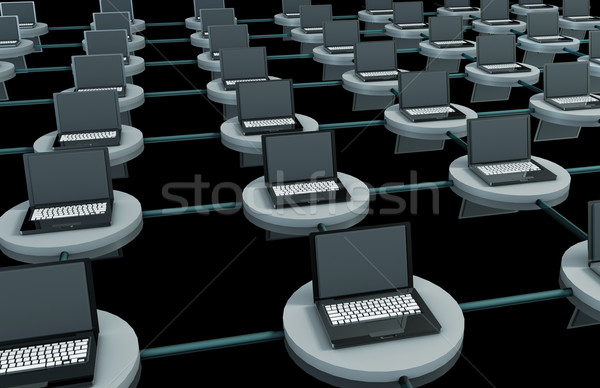 LAN komputera 3D laptopy świecie klawiatury Zdjęcia stock © kentoh