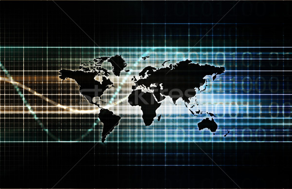 Foto stock: Comércio · internacional · global · escala · mapa · internet · pacote