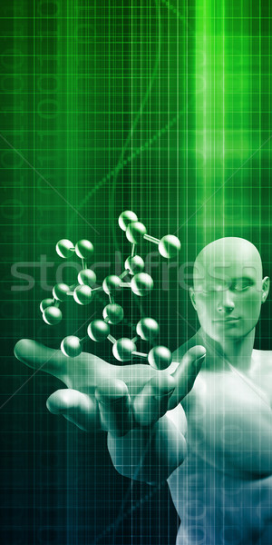 Stock photo: Man Observing Molecule Structure