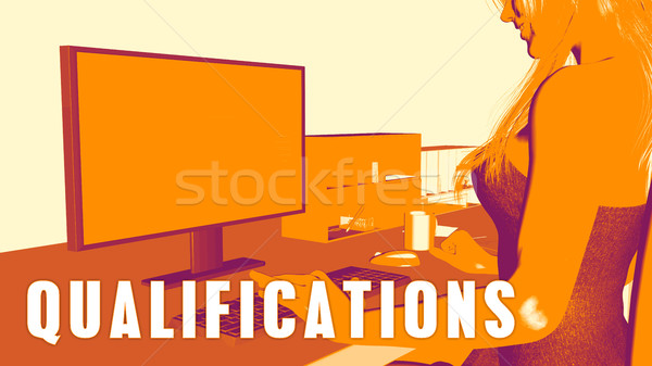 Mujer mirando ordenador negocios educación aula Foto stock © kentoh
