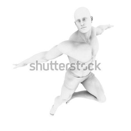 Szuperhős póz férfi 3d render illusztráció terv Stock fotó © kentoh