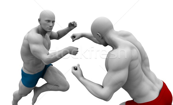 Küzdősportok képzés kettő fitnessz kapcsolat izom Stock fotó © kentoh