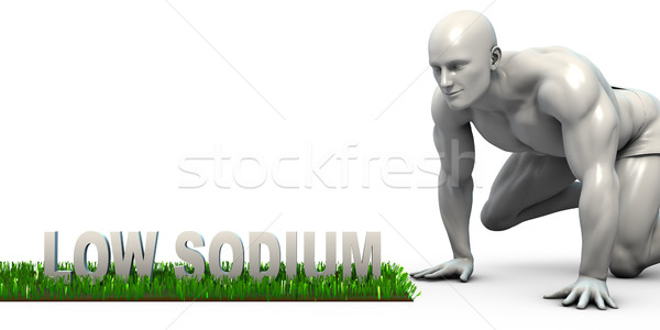 Photo stock: Faible · sodium · homme · regarder · alimentaire · blanche