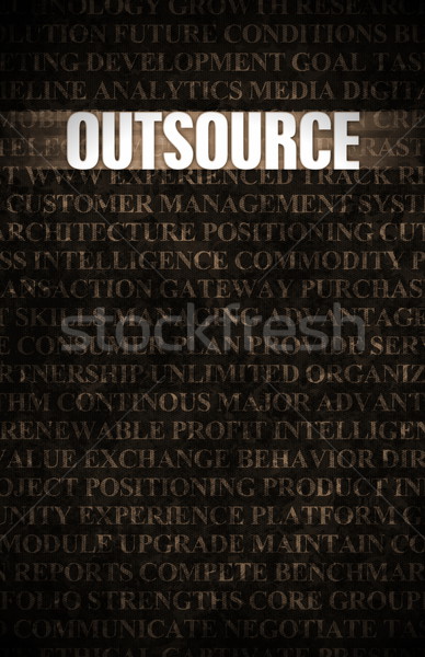 Terceirização negócio motivação stonewall parede fundo Foto stock © kentoh