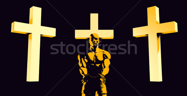 Inmate Converting to Christian Faith Stock photo © kentoh
