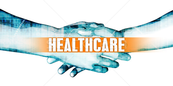 Asistenţă medicală oameni de afaceri strângere de mână alb mâini fundal Imagine de stoc © kentoh