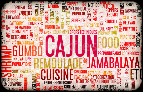 Cajun voedsel menu keuken lokaal gerechten Stockfoto © kentoh