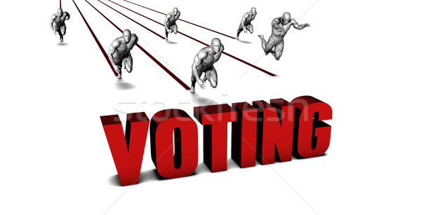 Jobb szavazás üzleti csapat versenyzés üzletember fut Stock fotó © kentoh