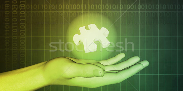 Wetenschap technologie ontdekking bedrijf visie hand Stockfoto © kentoh