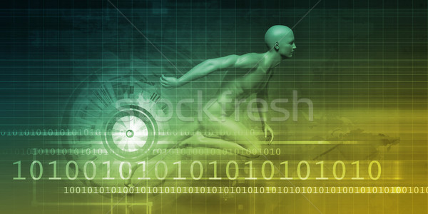 Człowiek maszyny równowaga nauki technologii Internetu Zdjęcia stock © kentoh
