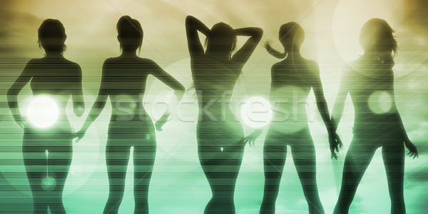 Dames clubbing discotheek feesten achtergrond leuk Stockfoto © kentoh