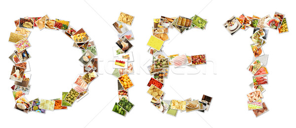 Dieta saludable collage frutas alimentos manzana Foto stock © kentoh