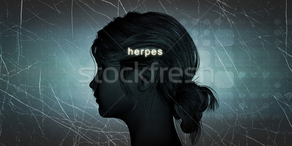 Woman Facing Herpes Stock photo © kentoh