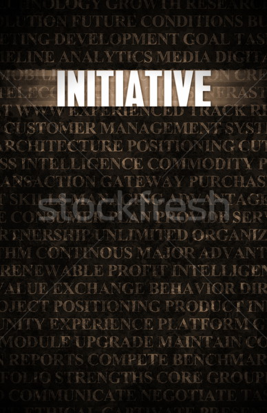 Iniciativa negocios motivación muro de piedra pared fondo Foto stock © kentoh