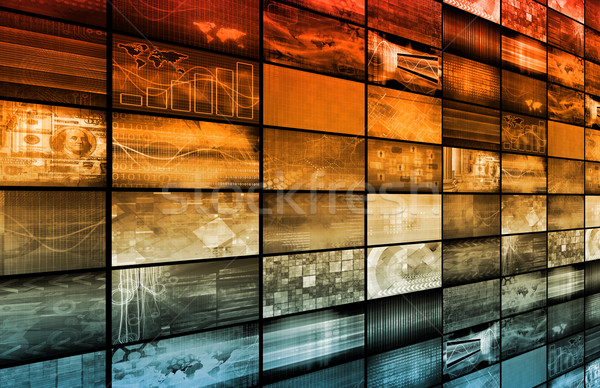 Stockfoto: Multimedia · technologie · achtergrond · netwerk · industrie · gegevens