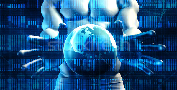 Businessman Executive Holding Globe Stock photo © kentoh