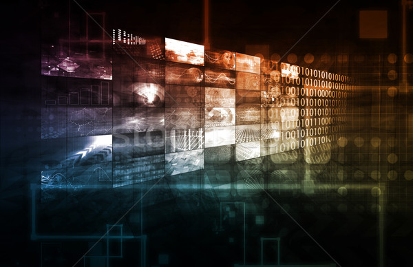Technologie infrastructuur abstract kunst achtergrond wolk Stockfoto © kentoh