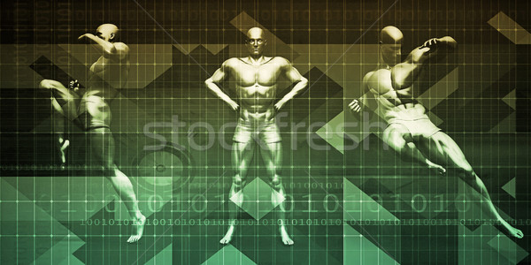 Abstrato homens pronto projeto fitness Foto stock © kentoh