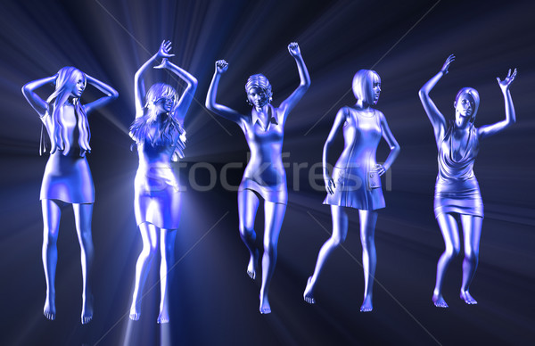 Stockfoto: Dames · clubbing · discotheek · feesten · achtergrond · leuk
