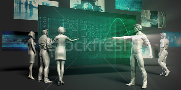 üzlet analitika virtuális bemutató háttér monitor Stock fotó © kentoh