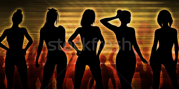 Strand rave partij disco dansen meisjes Stockfoto © kentoh