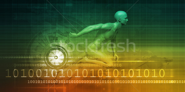 Technologie evolutie man business computer internet Stockfoto © kentoh