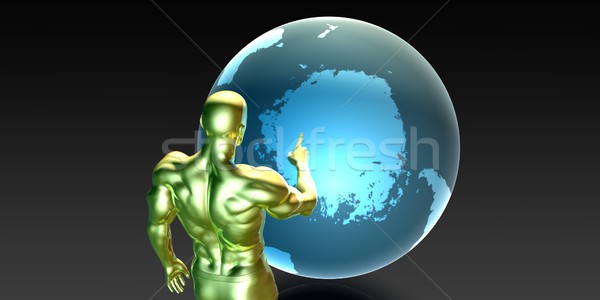 Businessman Pointing at Antarctica Stock photo © kentoh