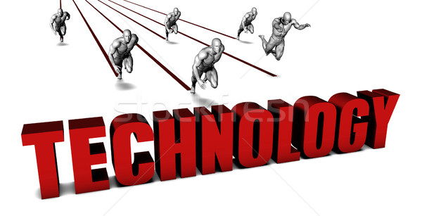 Jobb technológia üzleti csapat versenyzés üzlet férfiak Stock fotó © kentoh