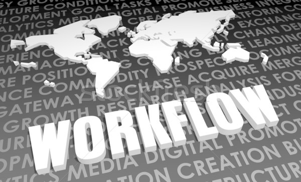 Workflow industrie globale standaard 3D kaart Stockfoto © kentoh
