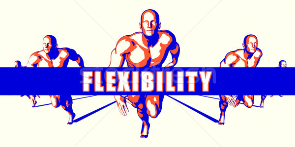 Flexibilidad competencia ilustración arte fondo naranja Foto stock © kentoh