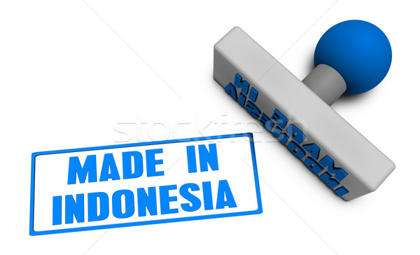 Stock foto: Indonesien · Stempel · Papier · 3D · Früchte