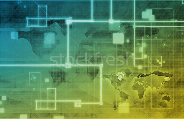 Megfigyelés biztonság technológia globális művészet internet Stock fotó © kentoh