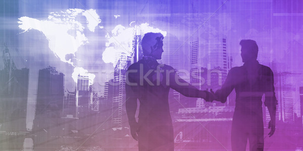 Business Präsentation abstrakten Partner Händeschütteln Hände Stock foto © kentoh