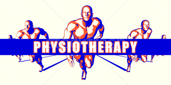 Fisioterapia concorrenza illustrazione arte sfondo arancione Foto d'archivio © kentoh