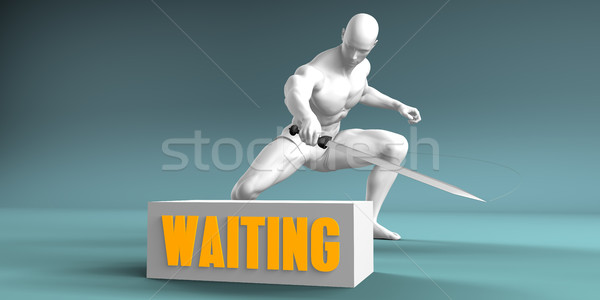 Schneiden warten geschnitten Mann Schwert Marketing Stock foto © kentoh