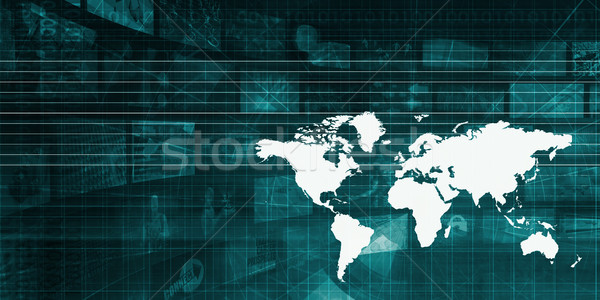 Stock fotó: Globalizáció · nemzetközi · üzlet · absztrakt · művészet · világ · technológia