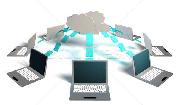 Cloud Computing groß Daten Rechnen 3D Technologie Stock foto © kentoh