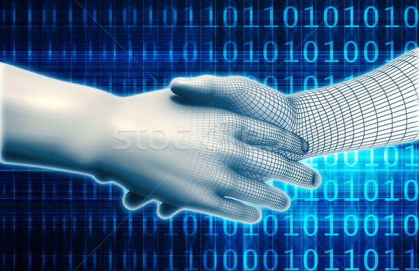 Technológia evolúció tudomány digitális kor kezek Stock fotó © kentoh